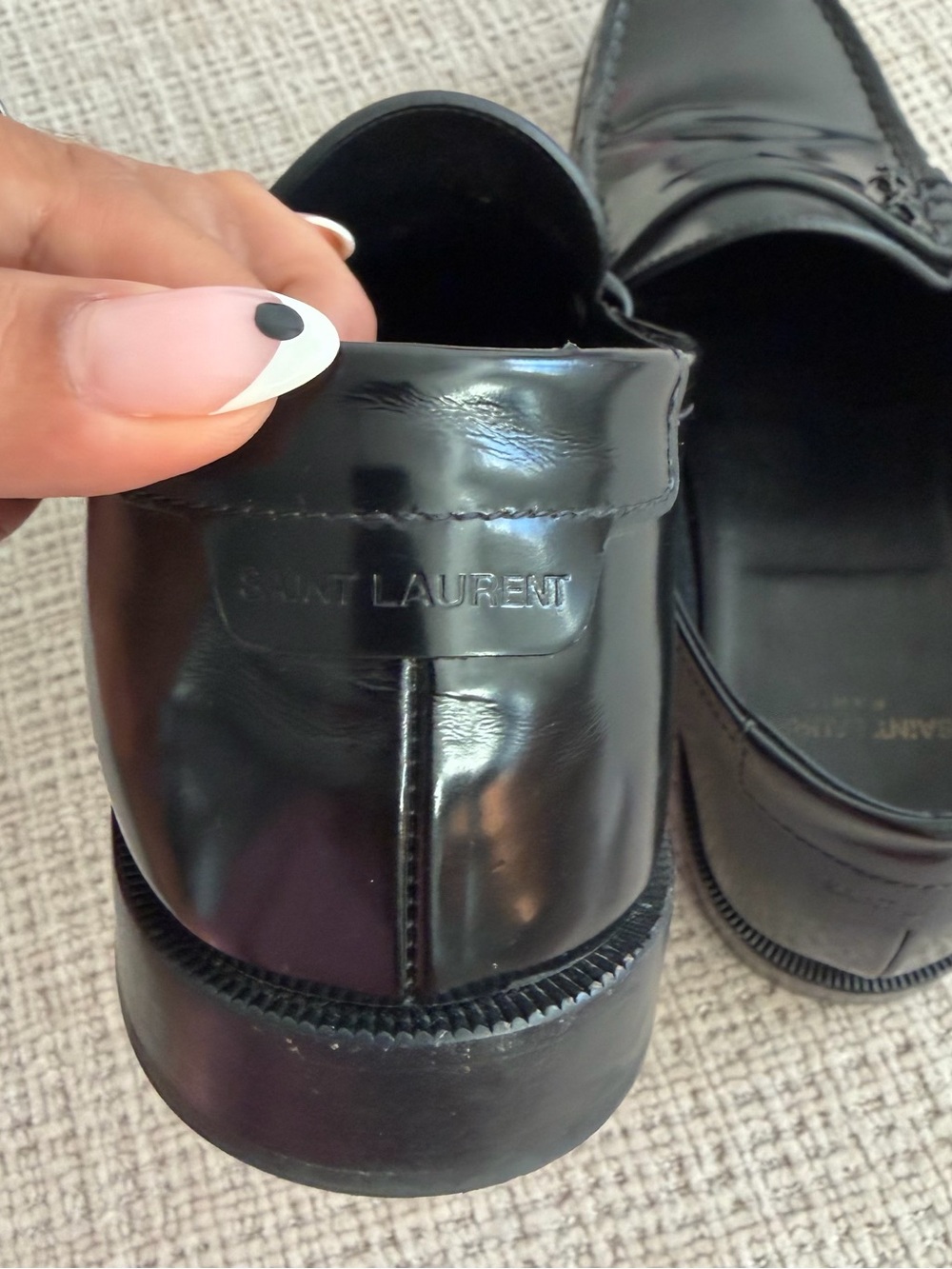 Saint Laurent YSL Black Glossy Penny Loafers - Picture 4 of 10